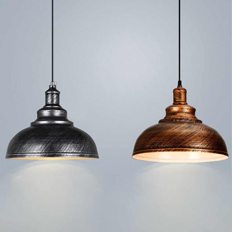 Dome-Shaped Pendant Lighting Fixtures Industrial 1 Light Metal Hanging Pendant Light