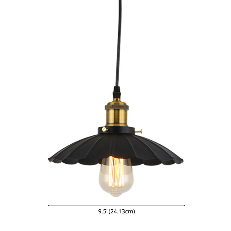 Industrial Scalloped Commercial Pendant Lighting 1 Light Metal Hanging Ceiling Lights