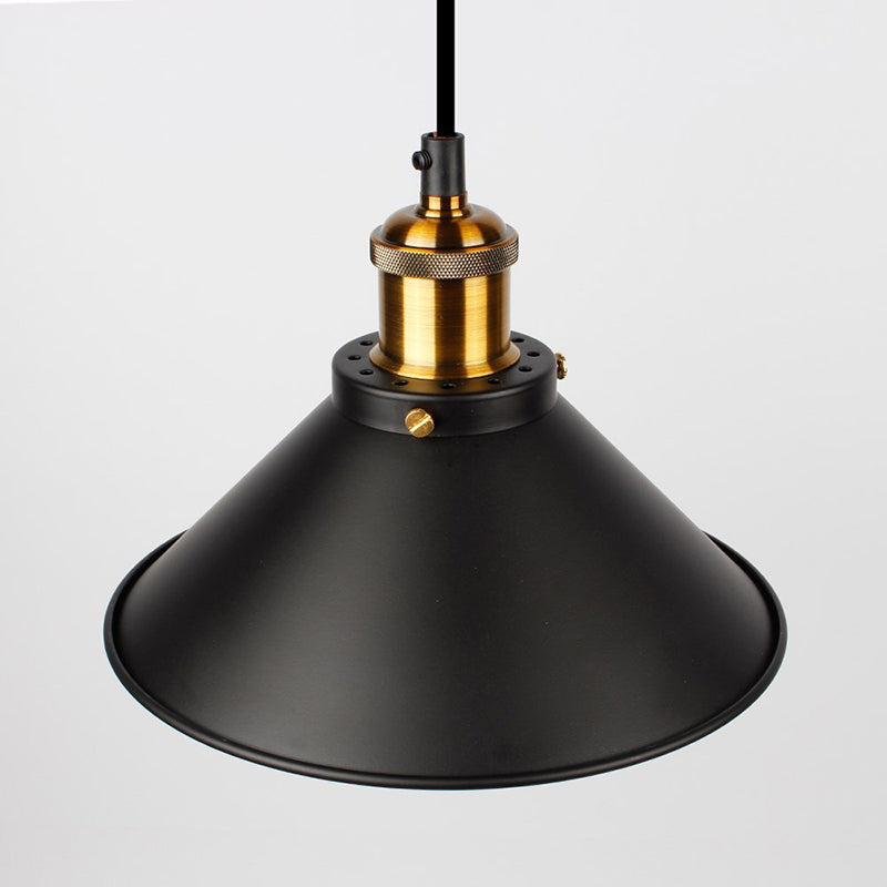 Black 1 Light Pendant Ceiling Lights Industrial Metal Cone Shaped Pendant Lights