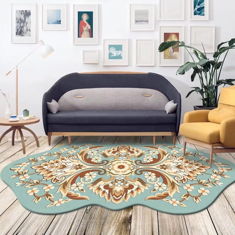 Chinoiserie Home Decoration Rug Novelty Ethnic Print Indoor Carpet Polyester Washable Area Rug