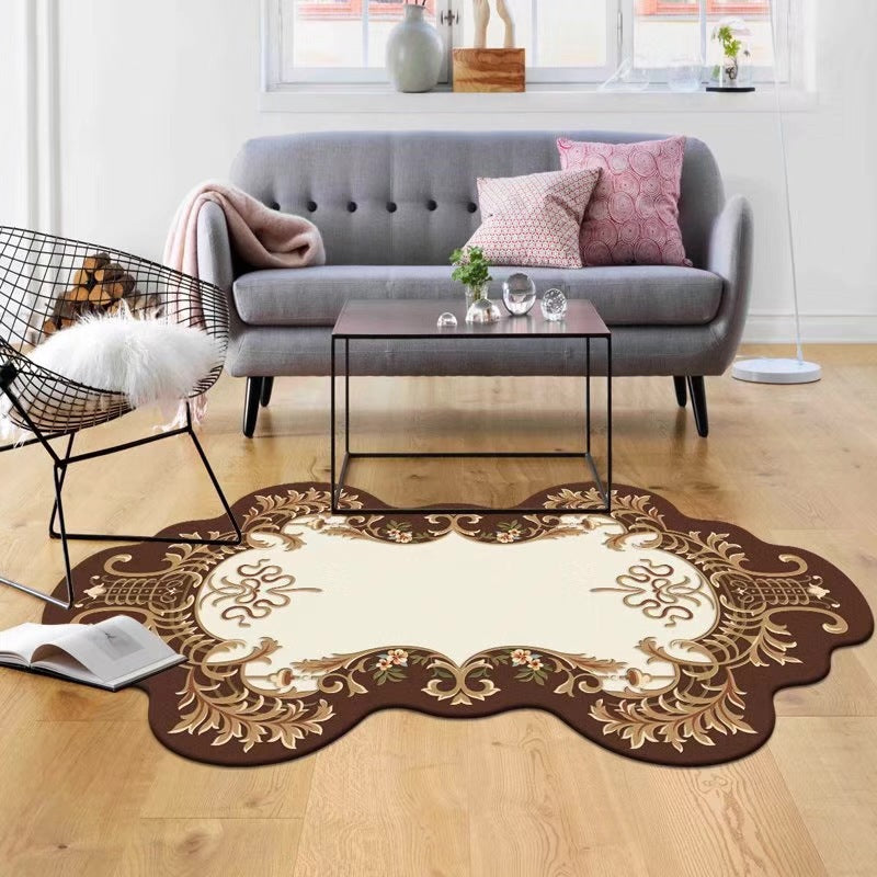 Novelty Home Decoration Rug Oriental Scroll Print Indoor Carpet Polyester Pet Friendly Area Rug