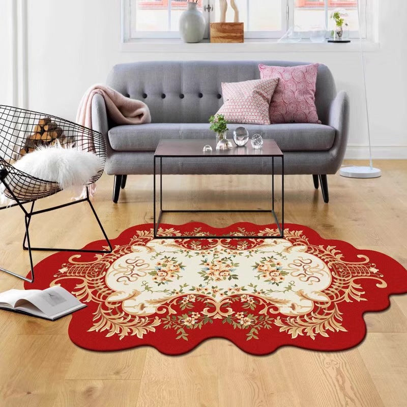 Novelty Home Decoration Rug Oriental Scroll Print Indoor Carpet Polyester Pet Friendly Area Rug