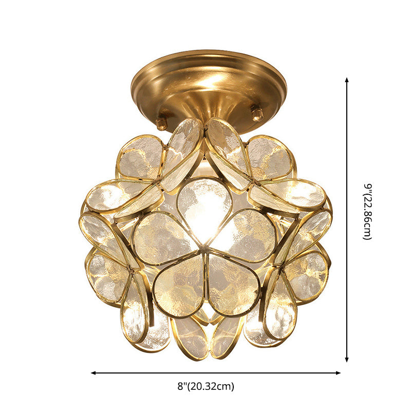 Vidrio floral cerca de la luz del techo simplista del techo del techo lámpara de montaje