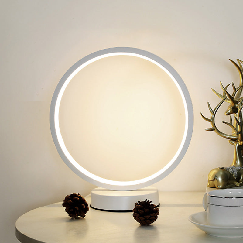 Circular LED Table Light Simple Decorative Metal Bedroom Nightstand Light