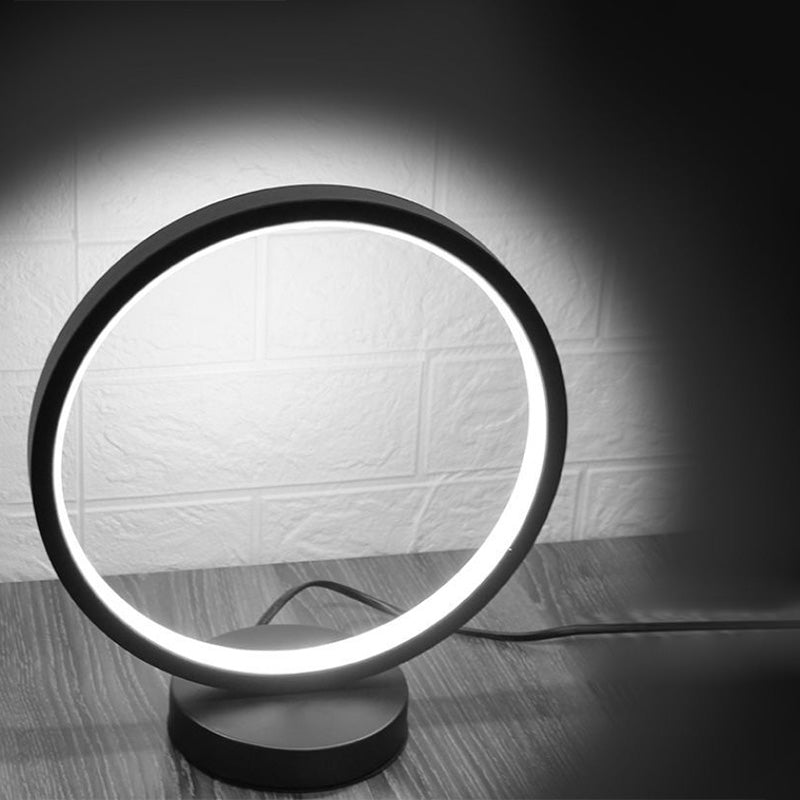 Circular LED Table Light Simple Decorative Metal Bedroom Nightstand Light