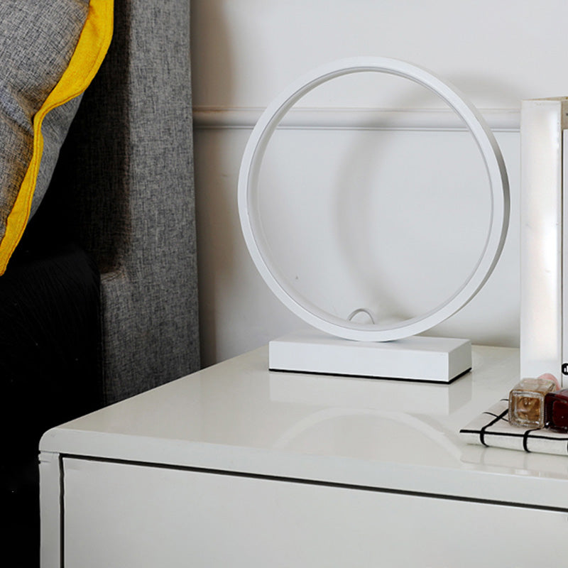 Circular LED Table Light Simple Decorative Metal Bedroom Nightstand Light