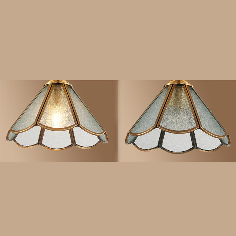 Glass Ceiling Light Fixture Traditional Gold Shaded Bedroom Ceiling Mounted Fixture