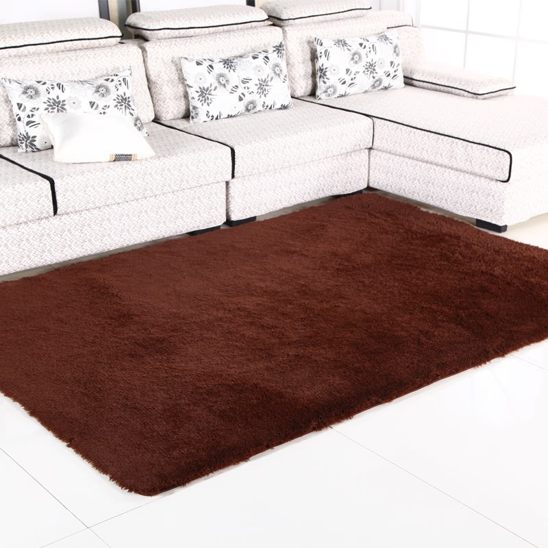 Brauner Wohnzimmer Teppich lässige Indoor Teppich Polyester Anti-Split-Fläche Teppich