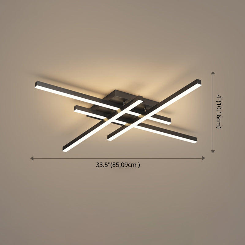 Moderne lineaire sputnik spoelmontage plafondlicht acryl woonkamer blos licht in zwart