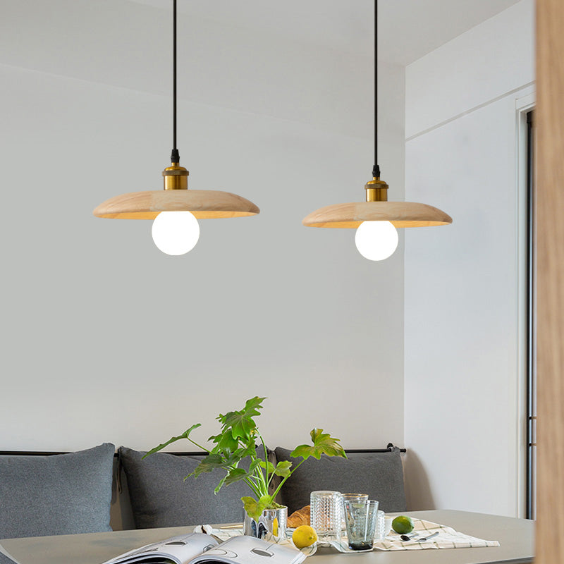 Nordic-Style Tapered Hanging Pendant Light Wood Dinning Room Pendant Light Fixture