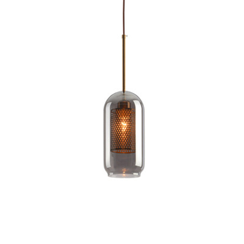 Éclairage de pendentif de style moderne simple 1 tête transparent en verre de plafond suspendu pour le café