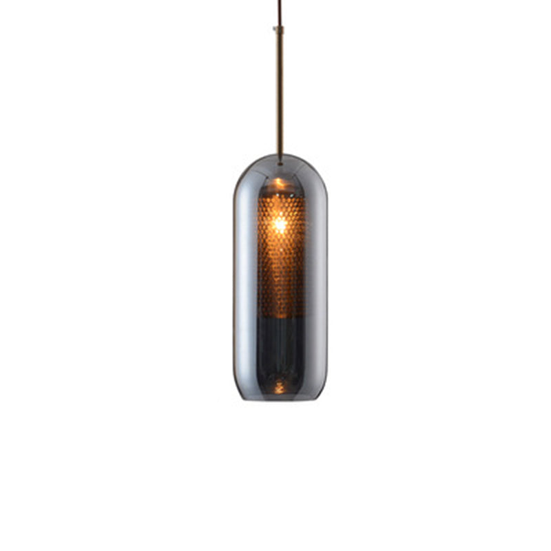 Éclairage de pendentif de style moderne simple 1 tête transparent en verre de plafond suspendu pour le café