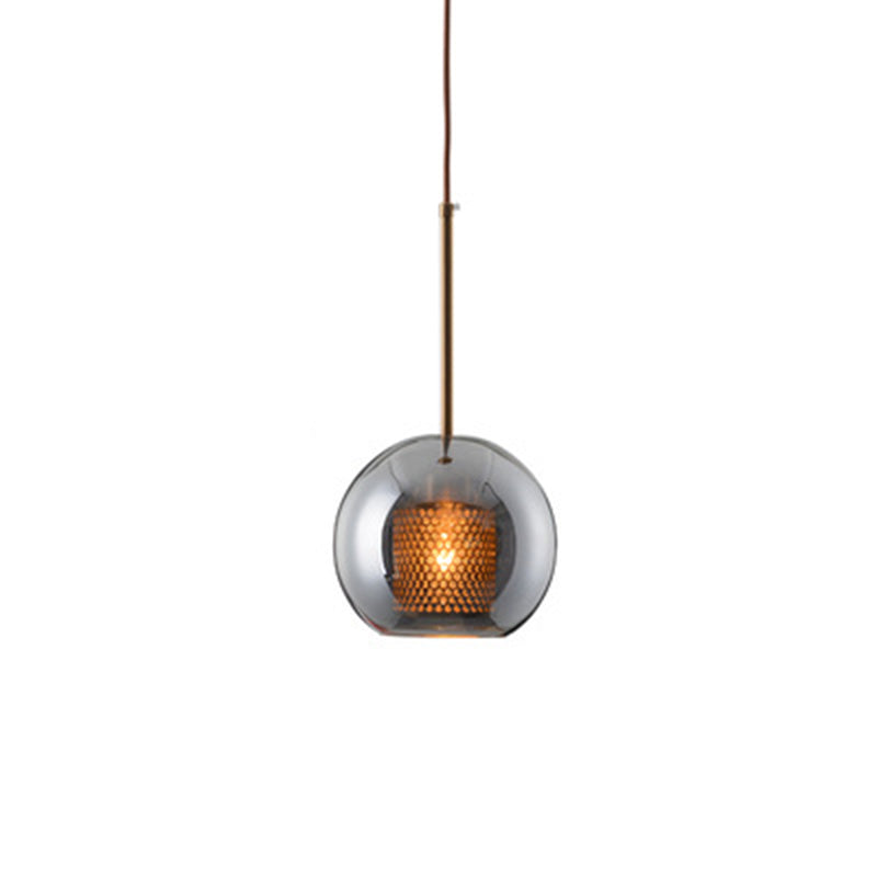 Éclairage de pendentif de style moderne simple 1 tête transparent en verre de plafond suspendu pour le café