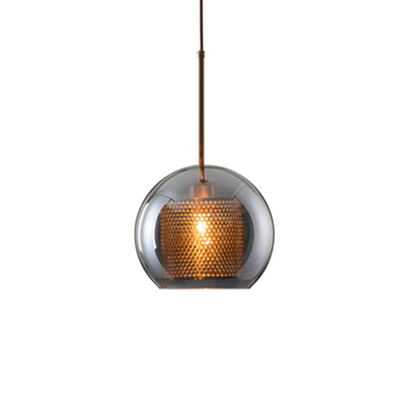 Éclairage de pendentif de style moderne simple 1 tête transparent en verre de plafond suspendu pour le café