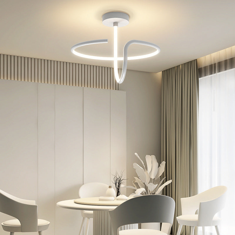 Modern Minimalist Style Linear Semi Flush Mount Ceiling Fixture Acrylic Semi Flush Mount