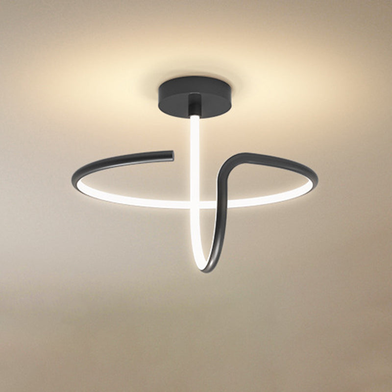 Modern Minimalist Style Linear Semi Flush Mount Ceiling Fixture Acrylic Semi Flush Mount