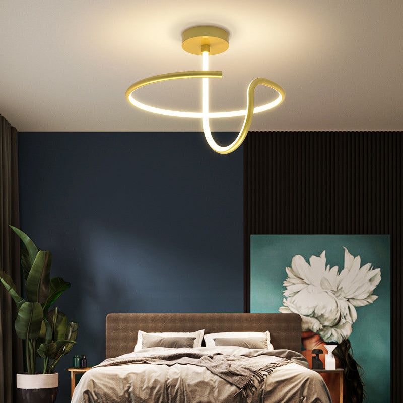 Modern Minimalist Style Linear Semi Flush Mount Ceiling Fixture Acrylic Semi Flush Mount