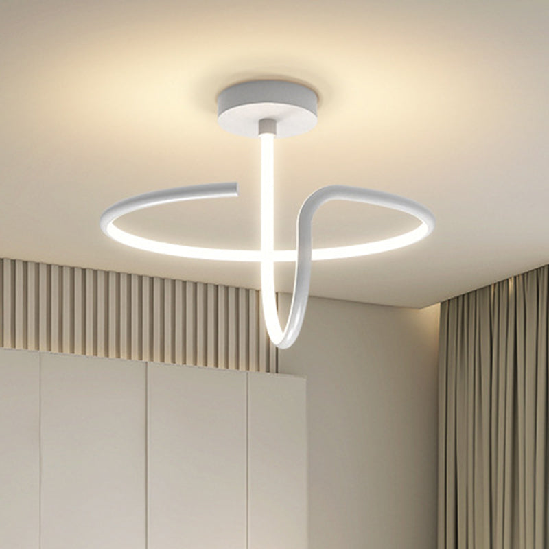 Modern Minimalist Style Linear Semi Flush Mount Ceiling Fixture Acrylic Semi Flush Mount