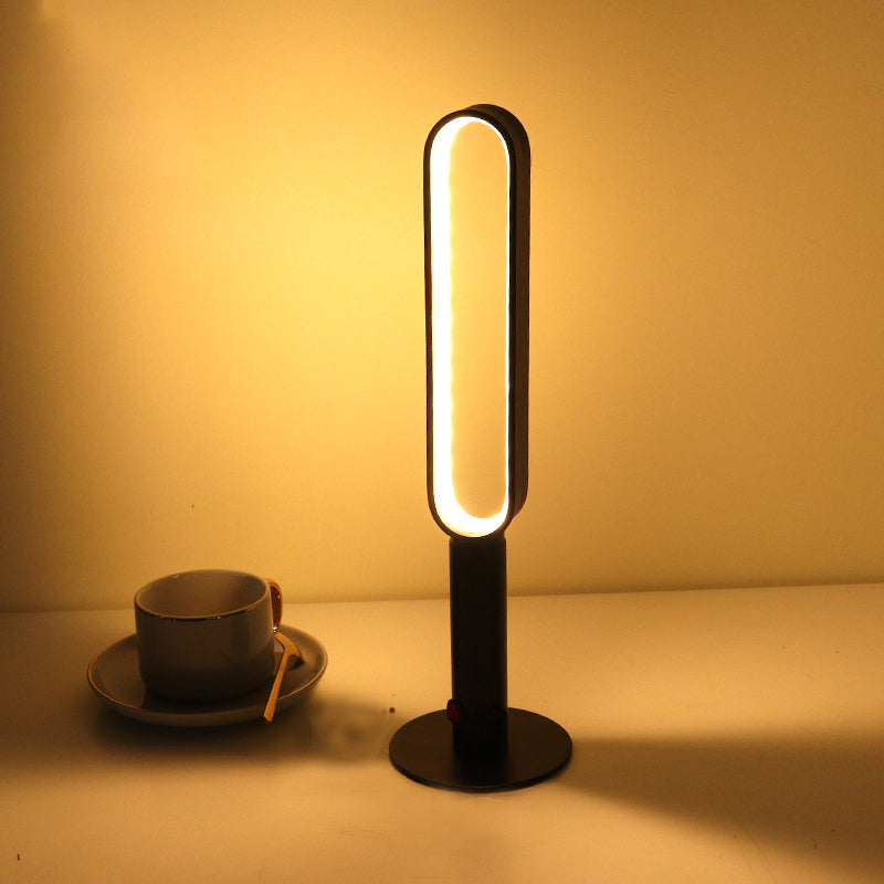 Simplicity Linear Table Lamp Metallic Restaurant Decorative LED Night Light in Black