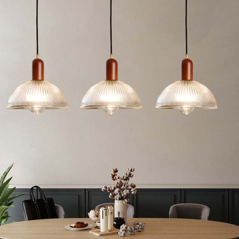 Clear Glass Contemporary Pendant Light 1-Light Hanging Ceiling Light for Dining Room