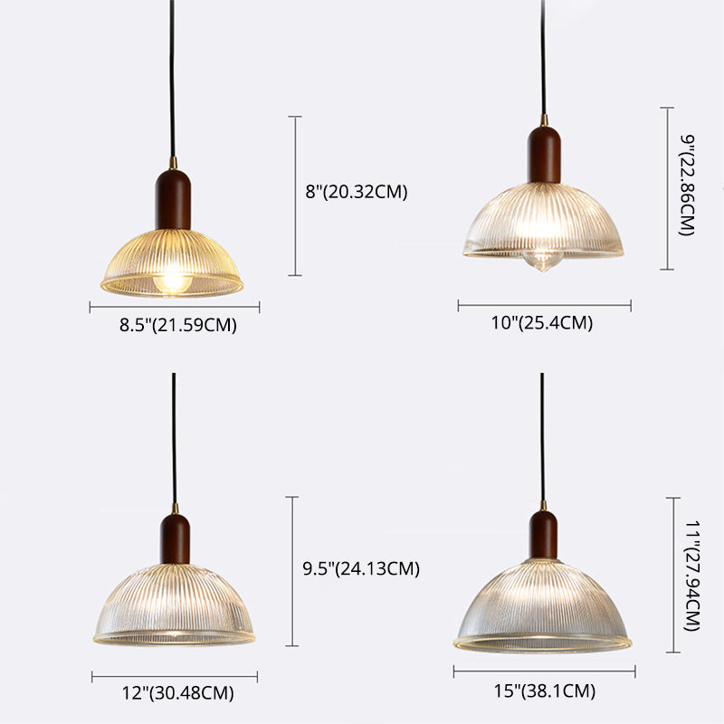 Clear Glass Contemporary Pendant Light 1-Light Hanging Ceiling Light for Dining Room