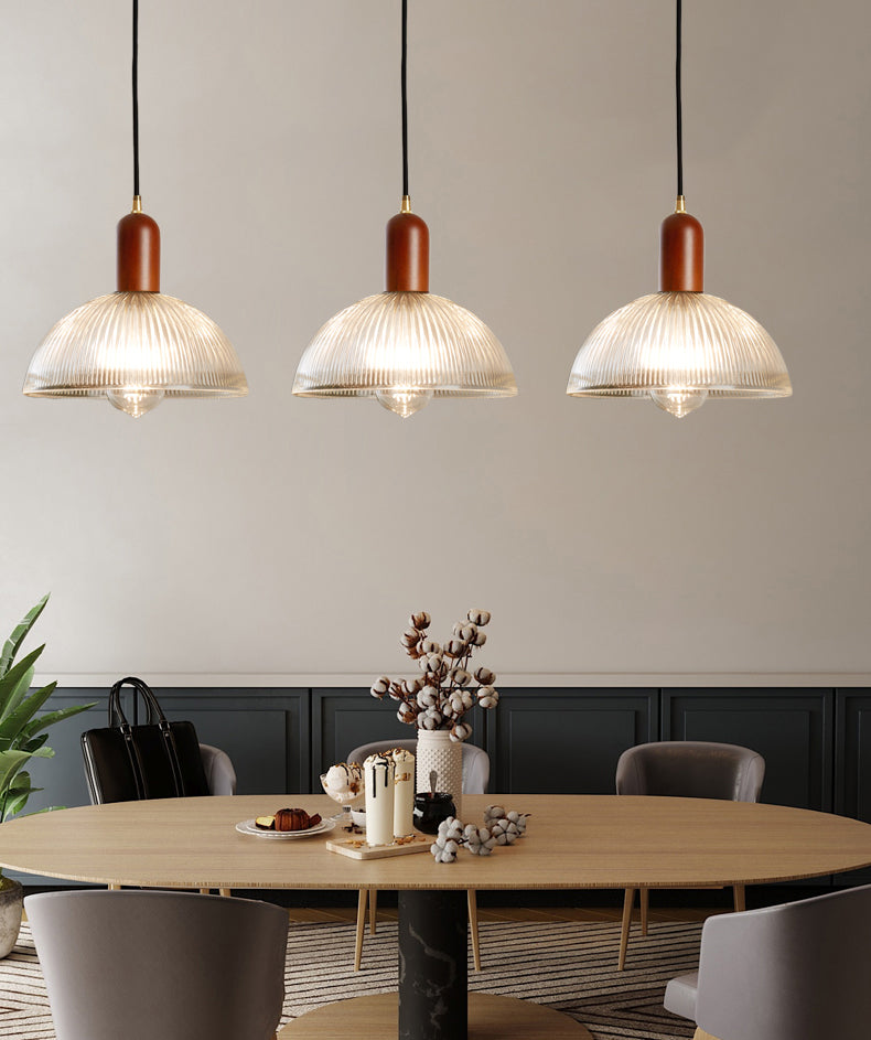 Clear Glass Contemporary Pendant Light 1-Light Hanging Ceiling Light for Dining Room