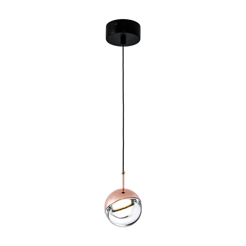 Clear Glass Contemporary Pendant Light 1-Light Hanging Ceiling Light for Dining Room