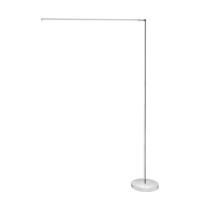 Line Shaped LED Floor Light Simplicity Aluminum Chrome Stand Up Lamp for Studio