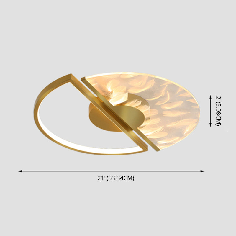 Lumo a filo a LED a 1 luce Nuova lampada a montaggio a soffitto arrotondato acrilico per camera da letto