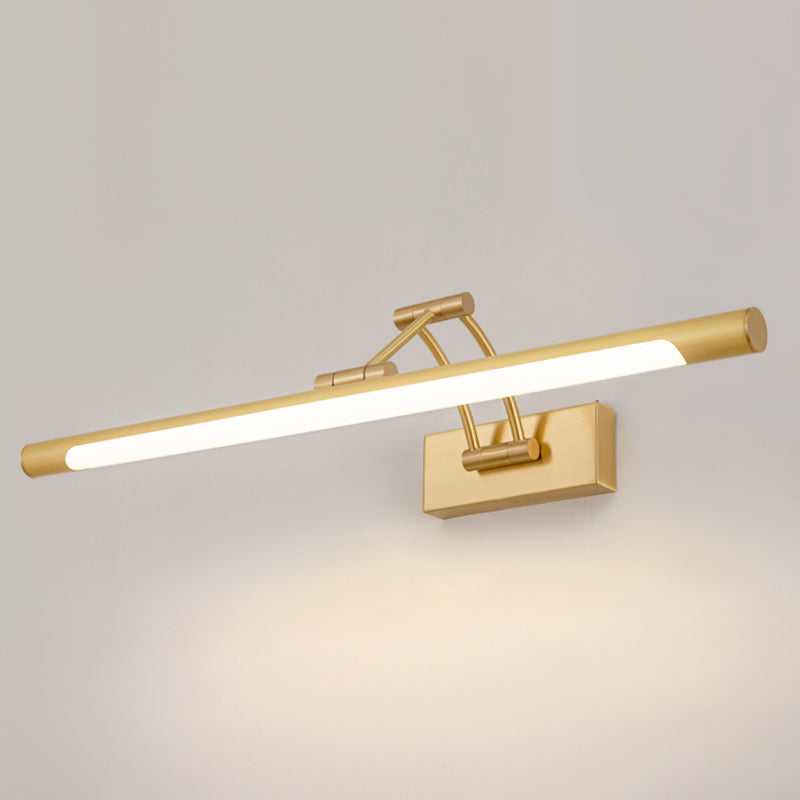 Modern Simplicity LED Wall Light Copper Linear Wall Lamp with Acrylic Shade