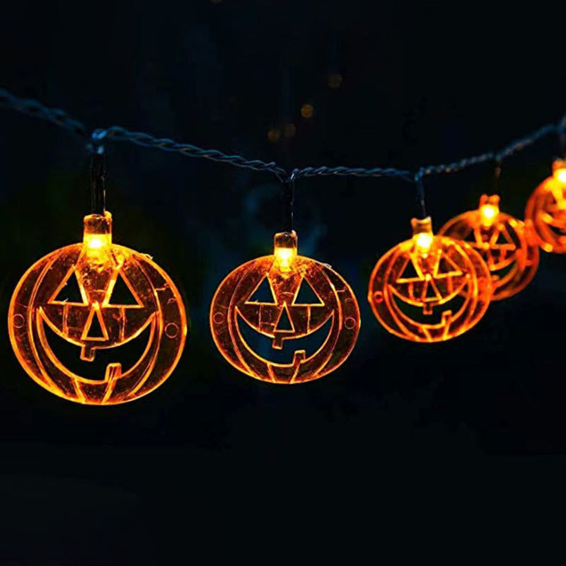 Plastic Pumpkin Halloween Light Classic Decorative Orange LED String Light for Outdoor