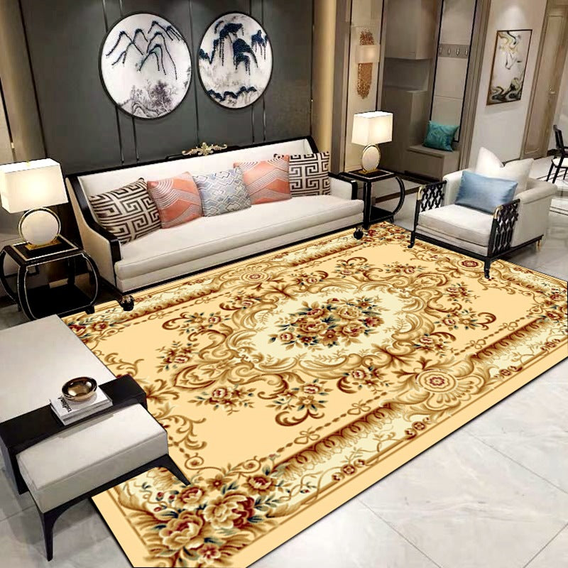 Luxurious Victoria Area Rug European Style Flower Print Rug Anti-Slip Backing Carpet for Home Decor