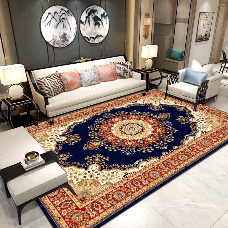 Luxurious Victoria Area Rug European Style Flower Print Rug Anti-Slip Backing Carpet for Home Decor