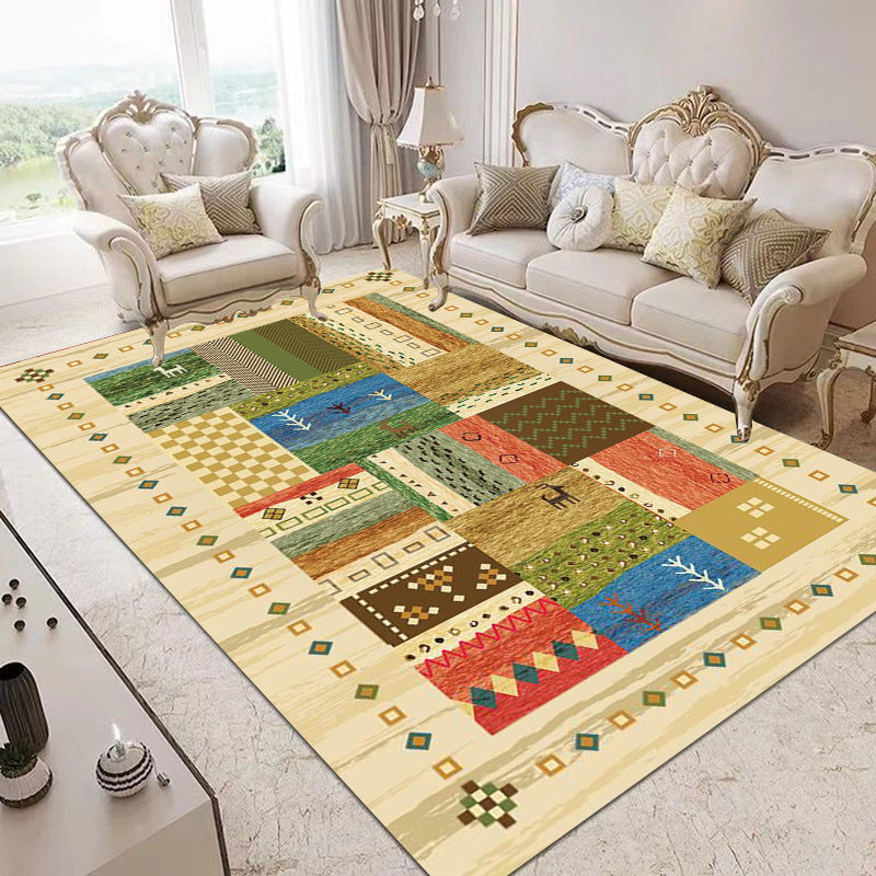 Tapis amérindien classique Arec distinctif en polyester tapis de support sans glissement pour salon