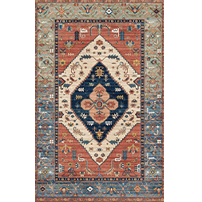 Traditioneller Medaillon -Muster Teppich Marokkaner Polyester Fläche Teppichfleckfeindelche Teppich für Wohnzimmer