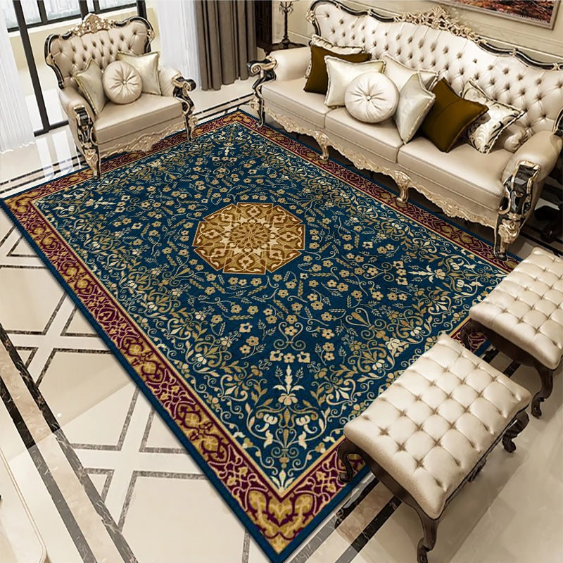 Glam Secteur ethnique Rug Retro Floral Carpet Tapis résistant Tapis résistant Papier pour la décoration de la maison