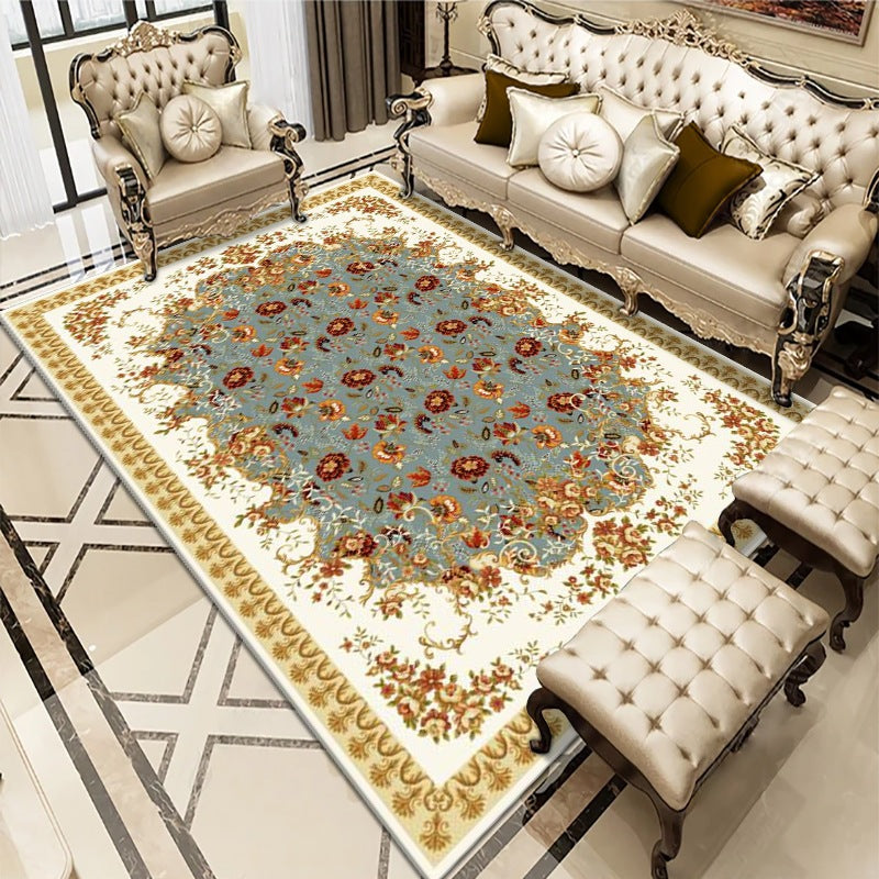 Glam Ethnic Area Rug Retro Floral Printed Carpet Stain Resistant Area Carpet for Home Decoration