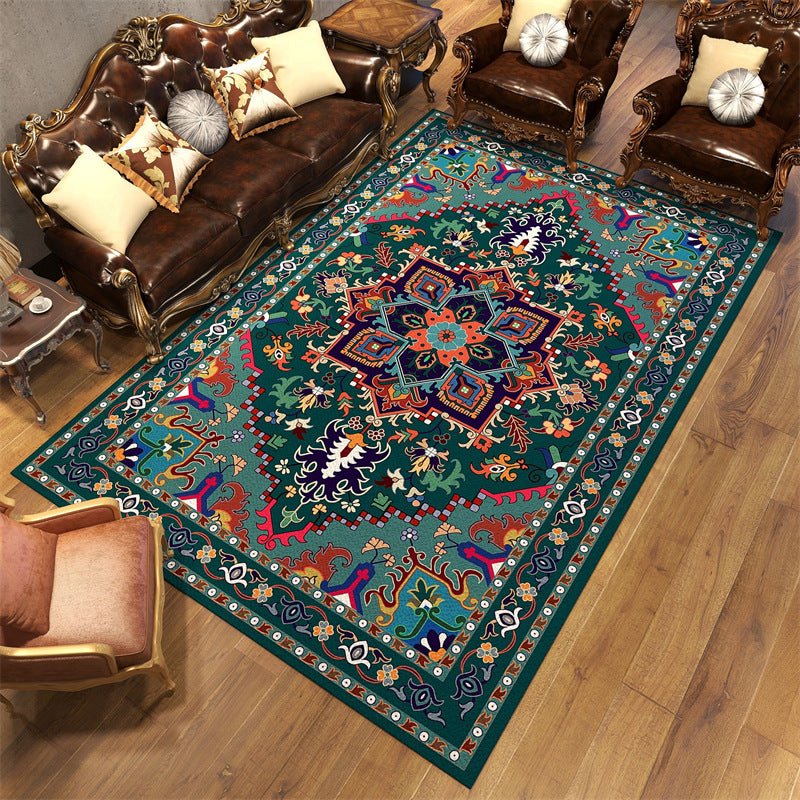 Victorian Medallion Pattern Rug Olden Moroccan Area Carpet Anti-Slip Backing Carpet for Living Room