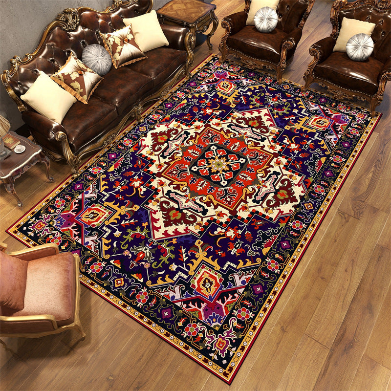 Victorian Medallion Pattern Rug Olden Moroccan Area Carpet Anti-Slip Backing Carpet for Living Room