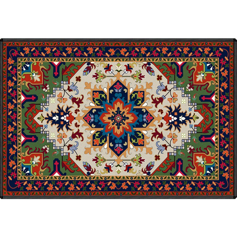 Victorian Medallion Pattern Rug Olden Moroccan Area Carpet Anti-Slip Backing Carpet for Living Room