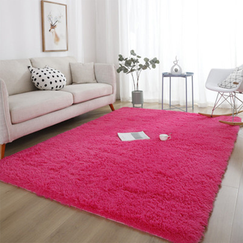 Relaxing Plain Shag Rug Polyester Area Carpet Stain Resistant Indoor Rug for Home Decoration