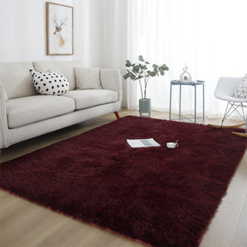 Relaxing Plain Shag Rug Polyester Area Carpet Stain Resistant Indoor Rug for Home Decoration