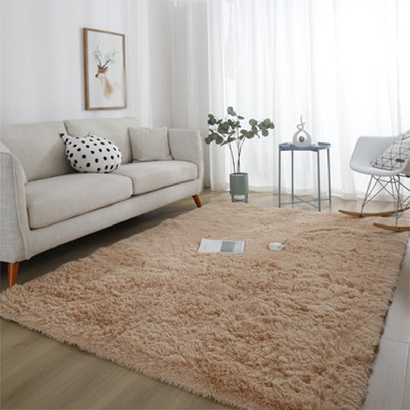 Relaxing Plain Shag Rug Polyester Area Carpet Stain Resistant Indoor Rug for Home Decoration