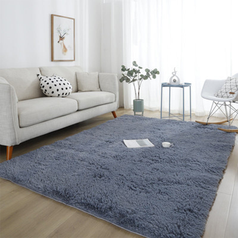 Relaxing Plain Shag Rug Polyester Area Carpet Stain Resistant Indoor Rug for Home Decoration