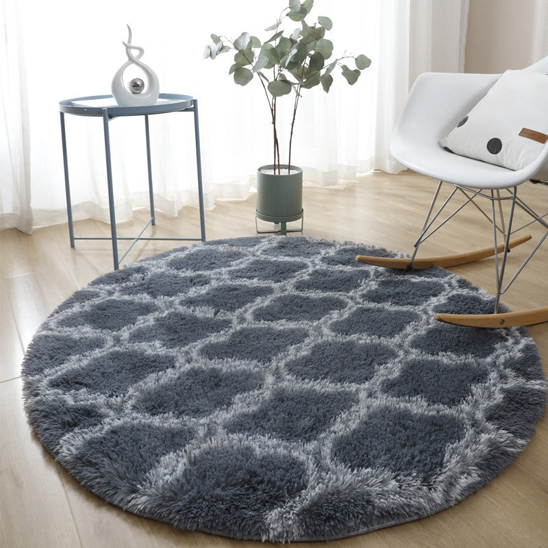 NOUVELLON TRELLIS PRIMT POLYSER POLYESTER ROUND ROND INDOOR RAP Tapis de support sans glissement pour le salon