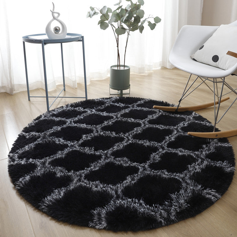 NOUVELLON TRELLIS PRIMT POLYSER POLYESTER ROUND ROND INDOOR RAP Tapis de support sans glissement pour le salon