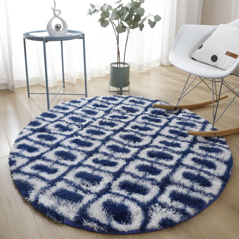 NOUVELLON TRELLIS PRIMT POLYSER POLYESTER ROUND ROND INDOOR RAP Tapis de support sans glissement pour le salon