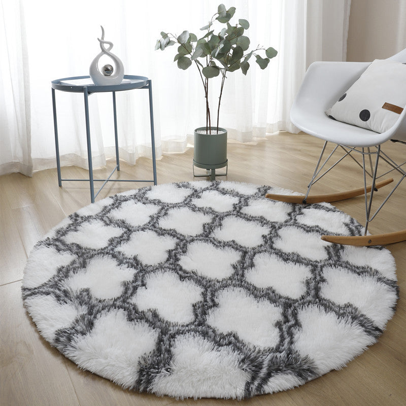 NOUVELLON TRELLIS PRIMT POLYSER POLYESTER ROUND ROND INDOOR RAP Tapis de support sans glissement pour le salon