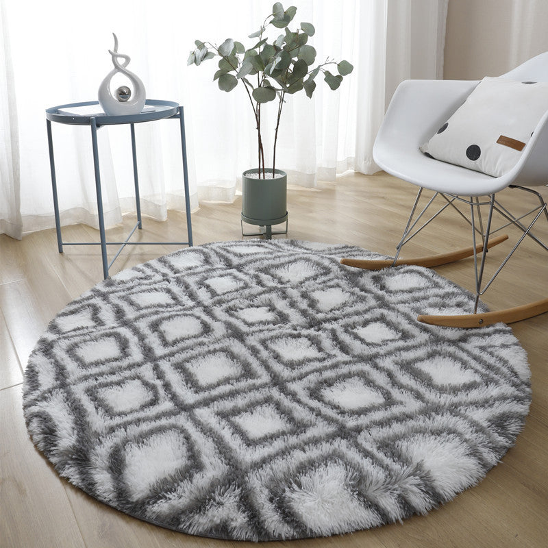 NOUVELLON TRELLIS PRIMT POLYSER POLYESTER ROUND ROND INDOOR RAP Tapis de support sans glissement pour le salon