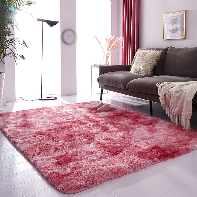 Trendy Plain Shag Rug Polyester Area Carpet Stain Resistant Indoor Rug for Home Decoration